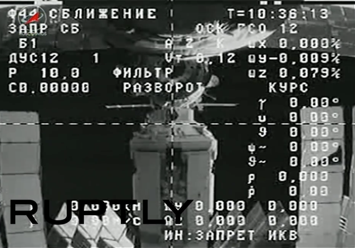 ShuttleAlmanac's tweet photo. Pic 2 - Saturday's Russian #ProgressM28M cargo craft undocking from the Pirs module at the #ISS. https://t.co/7PHTfoJQTT