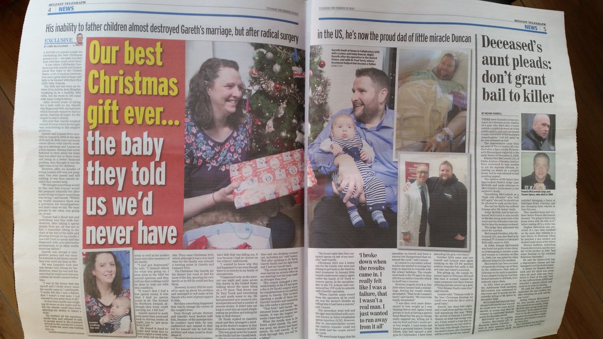 Check out my story in today's <a href="/BelTel/">Belfast Telegraph</a> on a Cullybackey couple having a special Christmas with their new baby son!