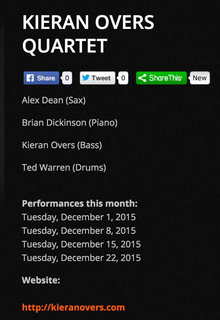 AddoRecords's tweet image. Tonight at @RexHotelToronto, it's the Kieran Overs Quartet featuring Brian Dickinson! therex.ca