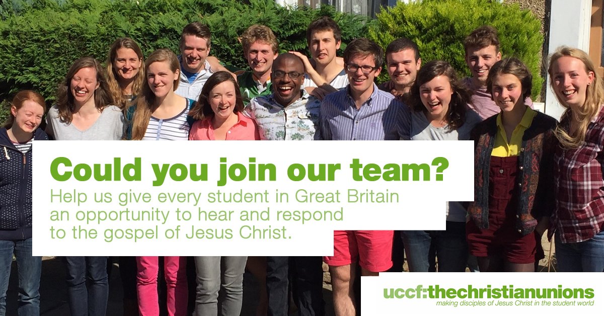 UCCF's tweet image. We're recruiting! We need Staff Workers to start Aug 2016 in cities around Great Britain. uccf.org.uk/jobs/cu-staff-…