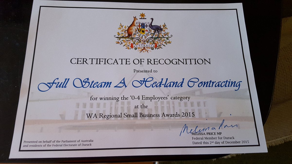fullsteamahed's tweet photo. #Cleaning #Wa #PortHedland #businessoftheyear #fullsteamahedlandcontracting #recognition #Parliament https://t.co/xlQjeUTq16