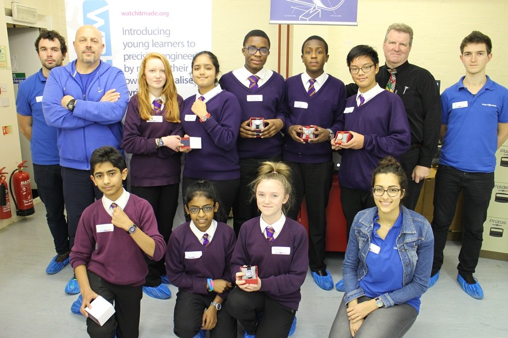 watchitmade's tweet photo. St Paul's Catholic School, Milton Keynes @watchitmade @CranfieldUni with their watches #engineersofthefuture https://t.co/TyHOo9kCvK