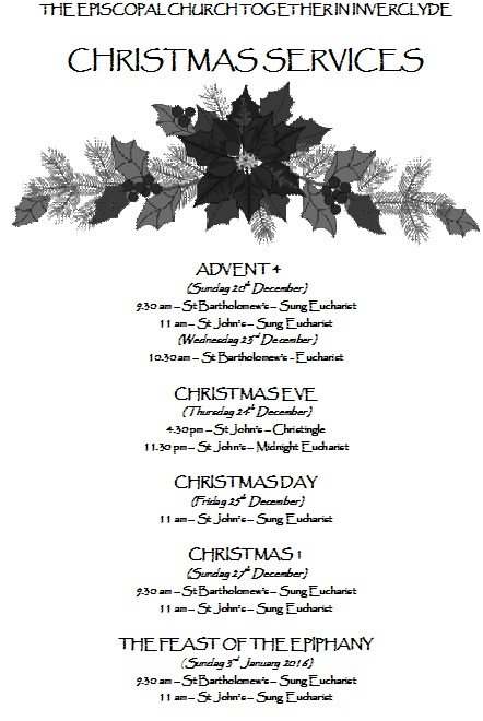 stjohnsgreenock's tweet photo. Times of Christmas Services over the next week. https://t.co/1TJbynkmeB