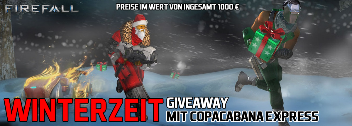 Firefall_de's tweet image. Vater Winterzeit verteilt zusammen Geschenke! Preise im Gesamtwert von 1000€ ! Mehr hier: copacabanaexpress.de/giveaway/