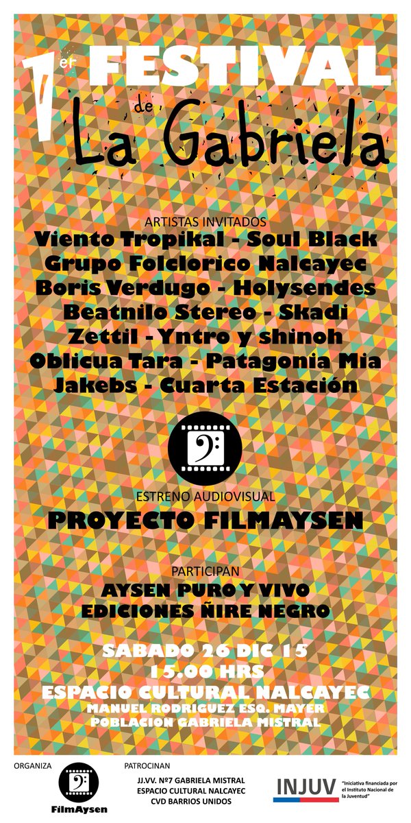 maca_sandoval's tweet photo. ESTE SÁBADO 26 EN POBLACION GABRIELA MISTRAL, PUERTO AYSÉN. ESTRENANDO PROYECTO FilmAysen JUNTO A MUCHOS INVITADOS!! https://t.co/WEzocOrfdw
