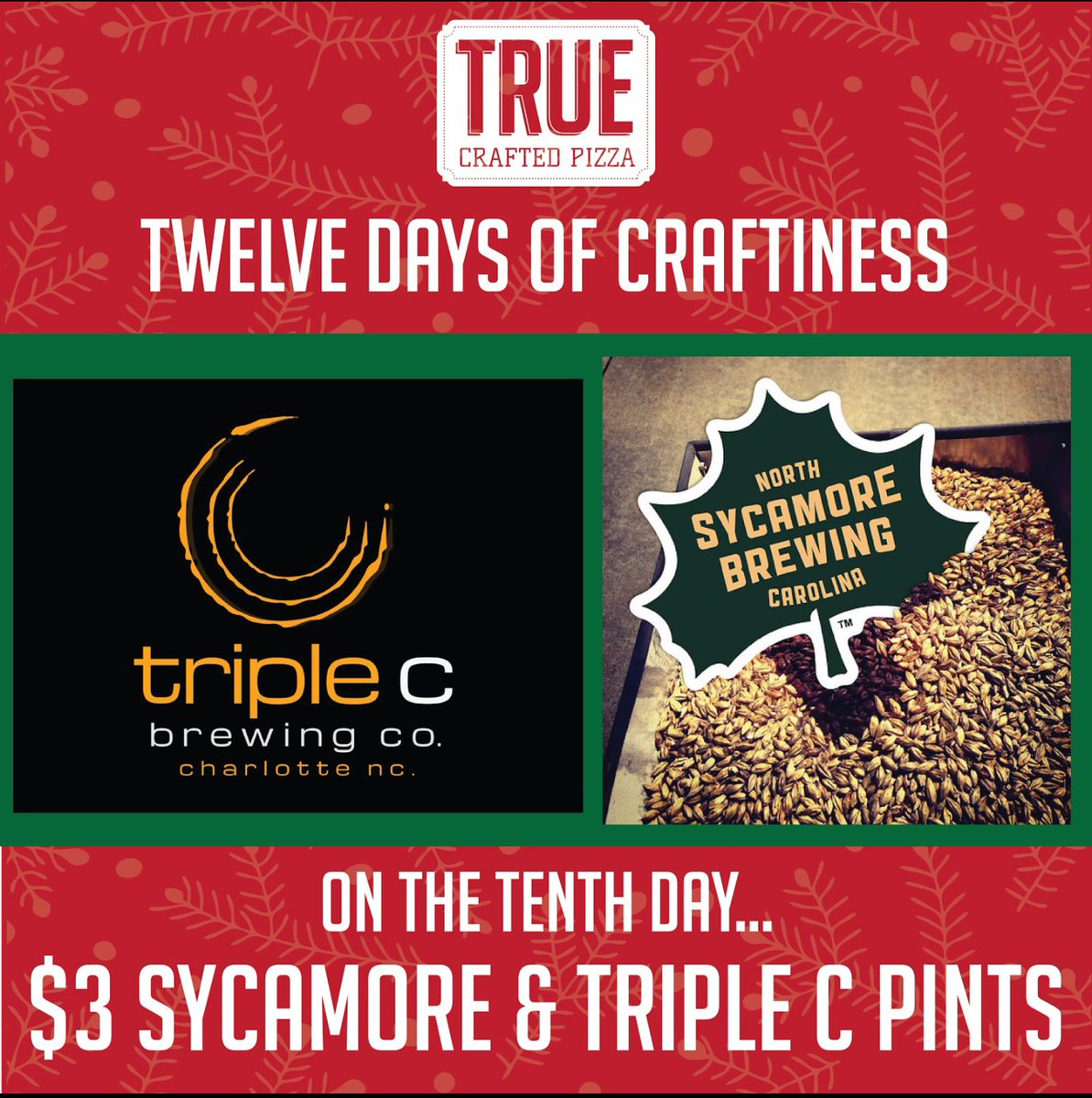 TRUEpizzaCLT's tweet photo. $3 @TripleCBrew and @SycamoreBrewing pints today, check our Insta for more! #CLTbeer #craftbeer #ncbeer https://t.co/njd94IYW0V