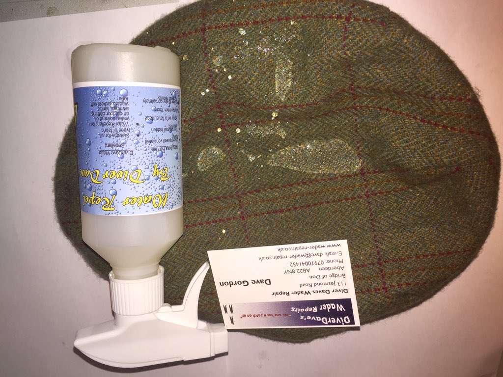A non waterproof tweed hat coated with repel, contact dave@davegordon.co.uk