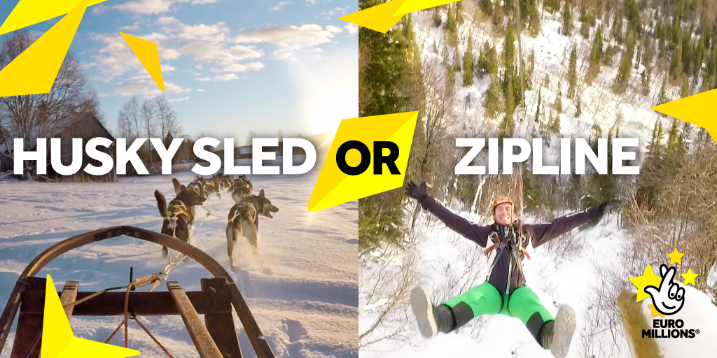 TNLUK's tweet photo. Which #XmasMegaWeek prize activity are YOU most excited about? RT Husky Sledding or FAV Zip-lining! https://t.co/z5h9Xhh3OX