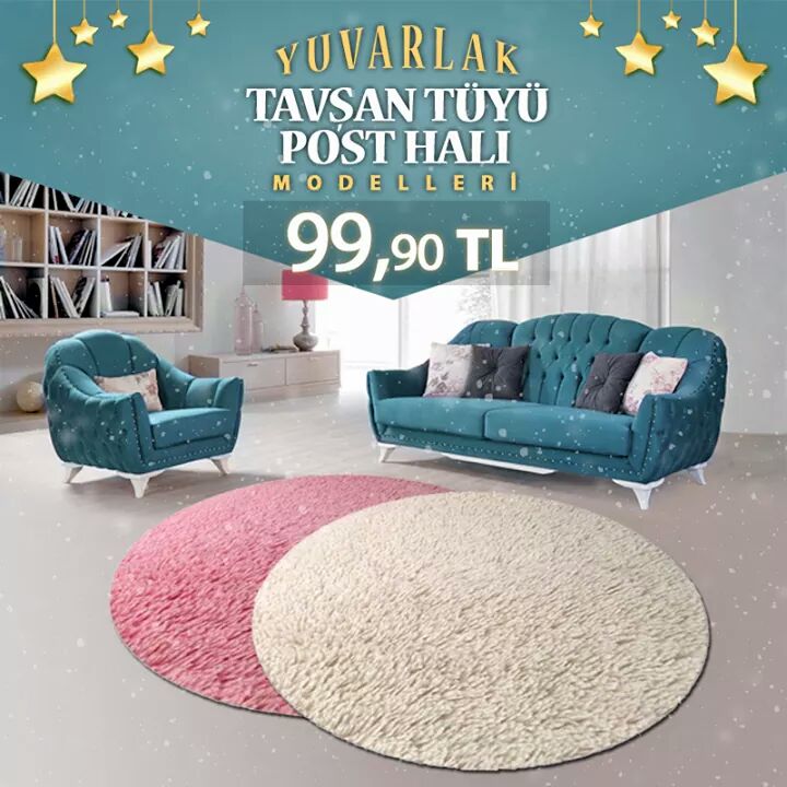 Ev Dekorasyonunun Vazgeçilmezi Yuvarlak Tay Tüyü Post Halı Modelleri Sadece 99,90 TL!
Ebat: 150x150cm Daire - 2.5m2