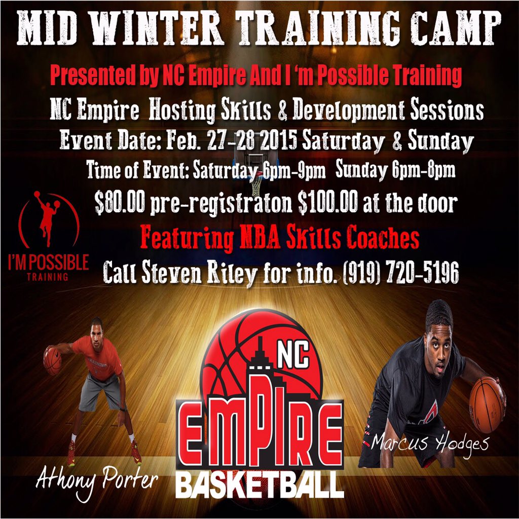 Feb 27-28 Sat and Sunday Raleigh NC! Don't miss out on NBASkills Coach @Money_Marc14 and @atrain21_  #Ballislife