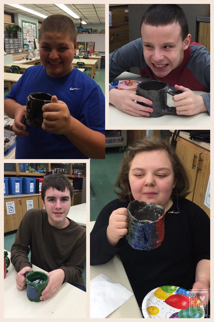 LeoneMassapequa's tweet photo. Drinking hot cocoa out of ceramic mugs we made @BernerChiefs @Bridiekar @mswegener @MegPorter10 https://t.co/wSJYx0scXf