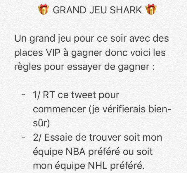 VGRPRONOS's tweet image. 🎁 GRAND JEU SHARK 🎁

⏳ Tirage au sort a 20h45 ⏳

⚠️ Lisez attentivement ne soyez pas feignant les Shark ⚠️