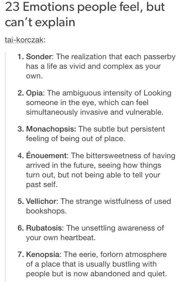 iadorewomen_'s tweet photo. "23 emotions people feel but can't explain" HOLY SHIT 😳👀 https://t.co/cCLoMKFmHs