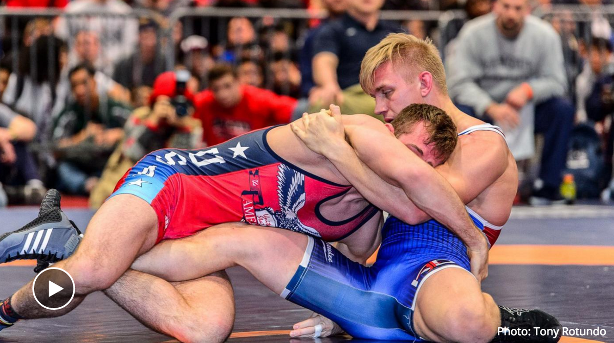 FloWrestling's tweet photo. Dirty Flo Scramble:  Only Kyle Dake!  Watch Dake score from impossible positions again! https://t.co/yzhhjfSc4D https://t.co/UpgnkyIeRl