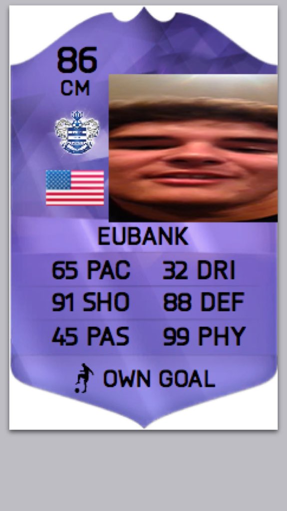 OfficialDinosFC's tweet photo. Although we lost last night, Henry Eubank received a hero card on FIFA 16 because his three game goal streak https://t.co/70FBoEzgYO