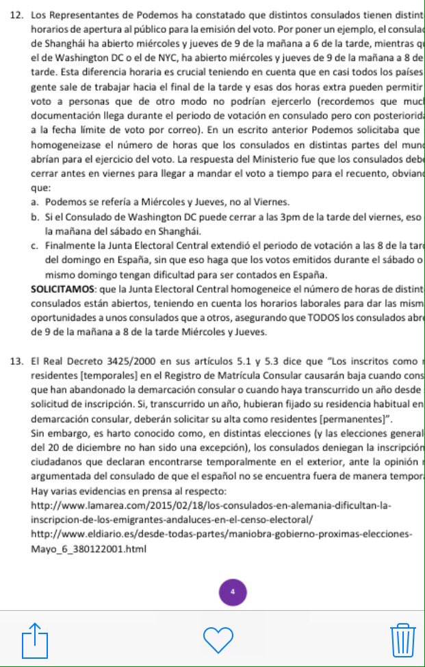 PodemosGB's tweet photo. Ejemplos de incidencias en consulados recogidas en acta por representantes acreditados de Podemos. #VotarParaVolver https://t.co/GUTlPYb3GS