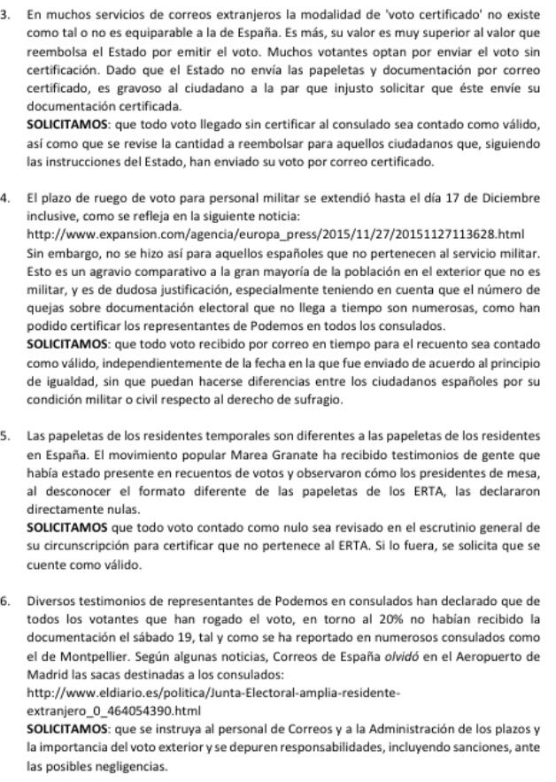 PodemosGB's tweet photo. Ejemplos de incidencias en consulados recogidas en acta por representantes acreditados de Podemos. #VotarParaVolver https://t.co/GUTlPYb3GS