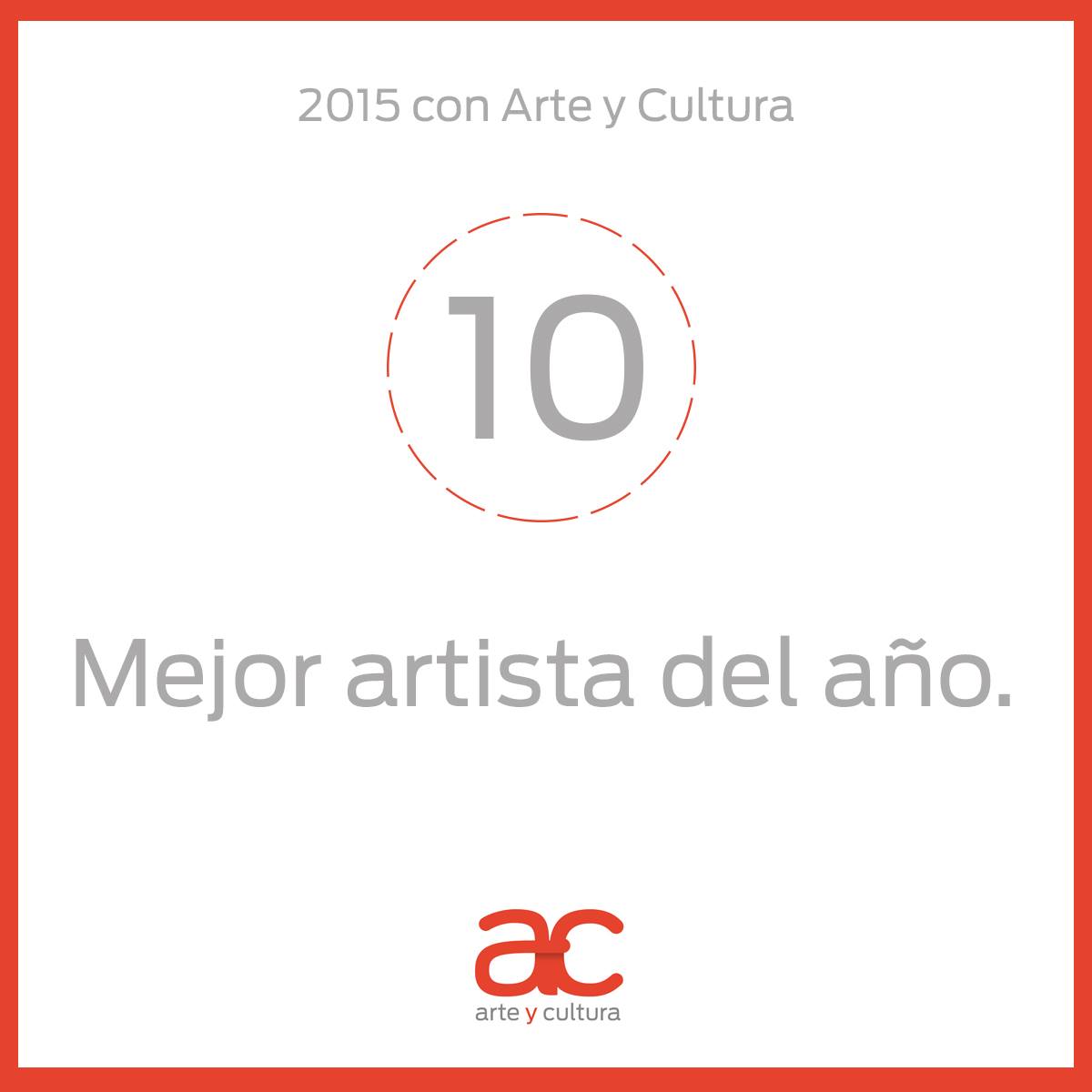 arteycultura's tweet photo. ¡Iniciamos el conteo #AyC2015 para despedir el año y queremos que participen! ¿Quién fue el mejor artista de 2015? https://t.co/msdTZg3OJ7