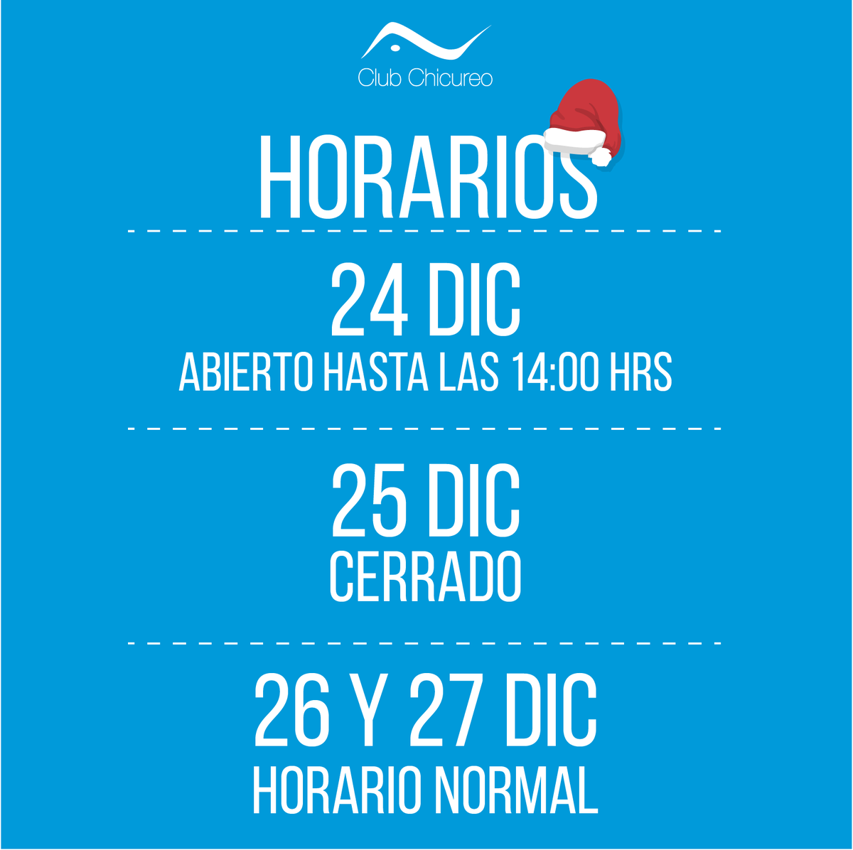 Club_Chicureo's tweet photo. Horario Semana Navideña #ClubChicureo https://t.co/Hb9ihvR4dz