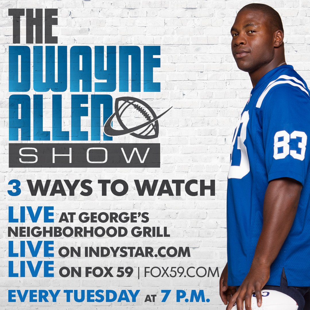 ClarkWade34's tweet photo. Only 2 more #DwayneAllenShow left! 7pm tonight at George's Grill, 71st & Binford. #Colts https://t.co/FLYsWSZIBL