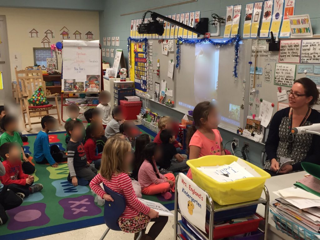 Mrs. England's K students using Skype to visit with a former classmate.  Comparing schools and making connections!