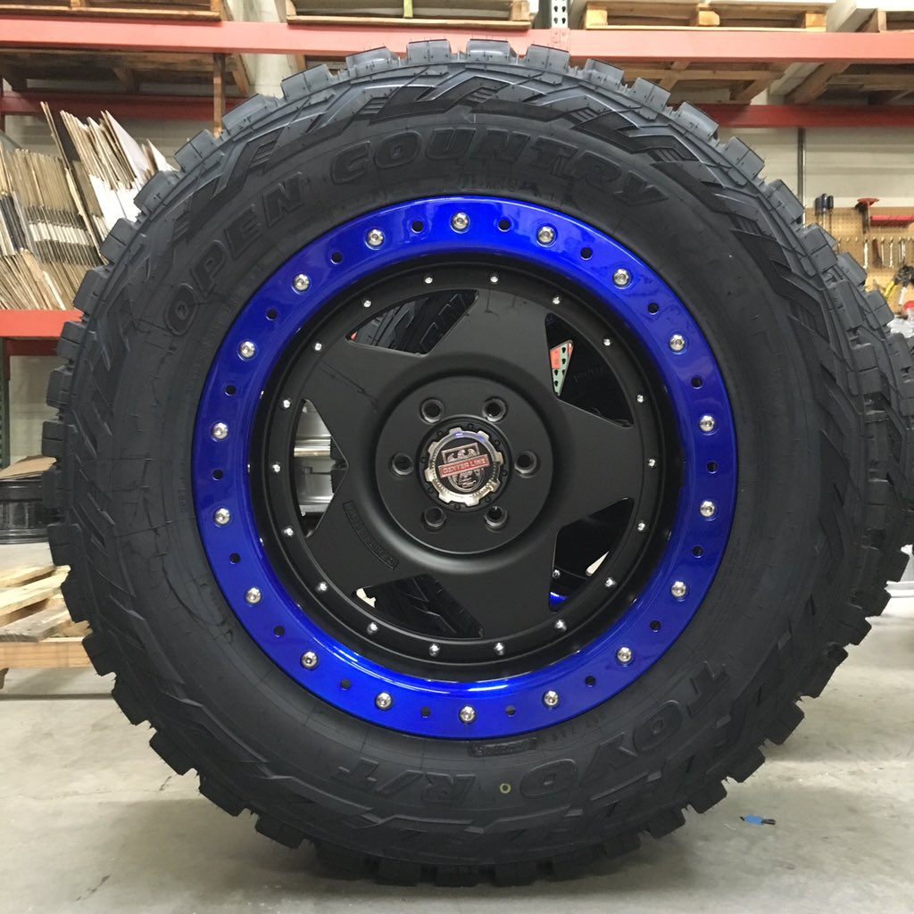 #CenterLine RT1 satin black with custom colored simulated beadlock ring + <a href="/ToyoTires/">Toyo Tires</a>