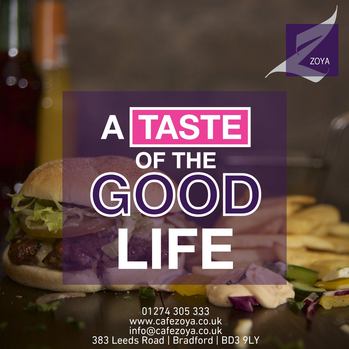CafeZoya's tweet photo. For a taste of the good life visit Cafe Zoya

Open daily from 8am - 12am

Leeds Road | Bradford | BD3 9LY

#CafeZoya https://t.co/01WMgv2Ux8