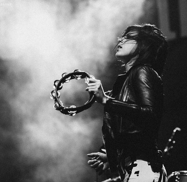 Phantogram's tweet photo. Tambourine skills second to none @SarahBarthel https://t.co/yuJNFGKQDL