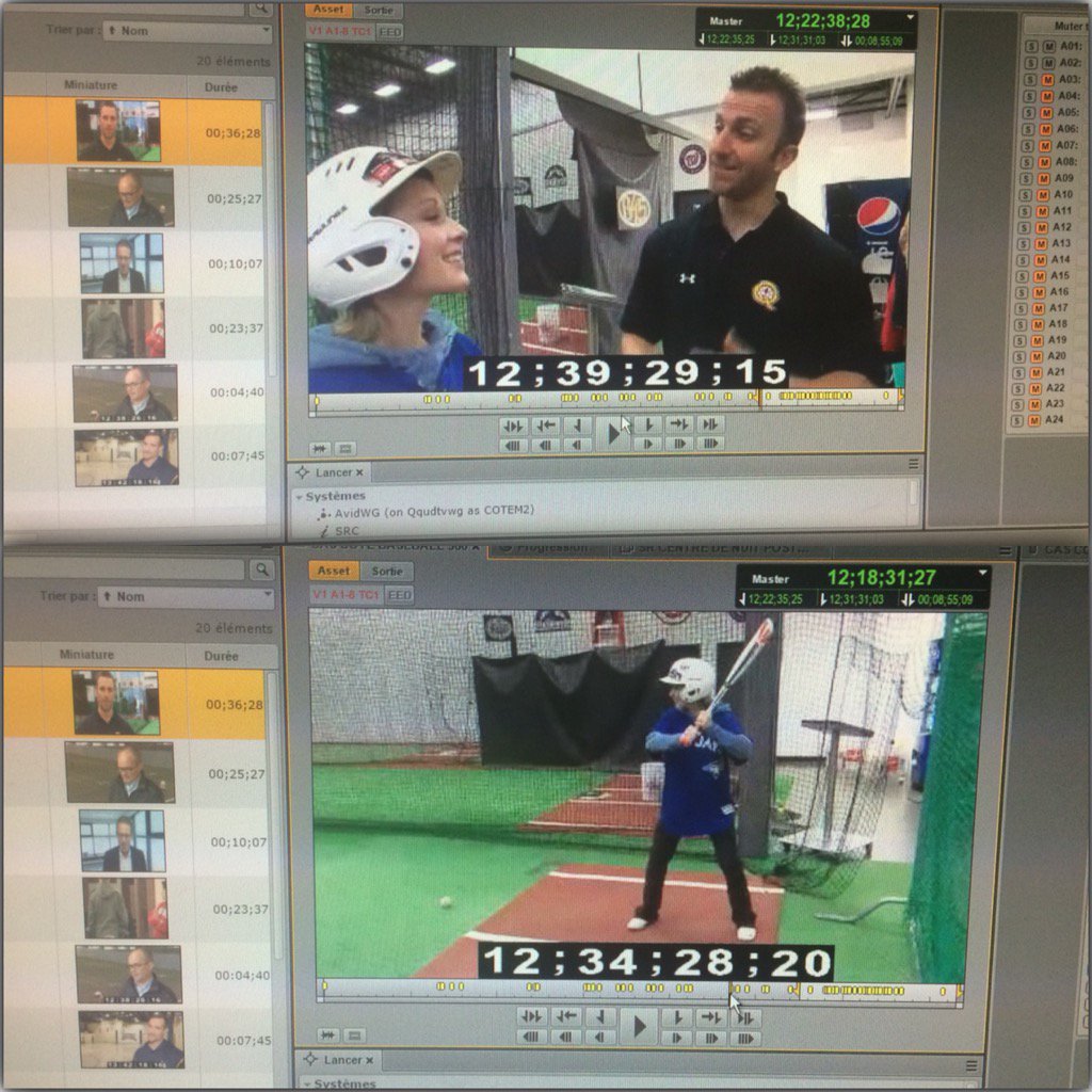 MarievCote's tweet photo. Ce soir au Téléjournal Québec, on frappe des balles au Centre Baseball 360 https://t.co/PvNJQ1EZZU