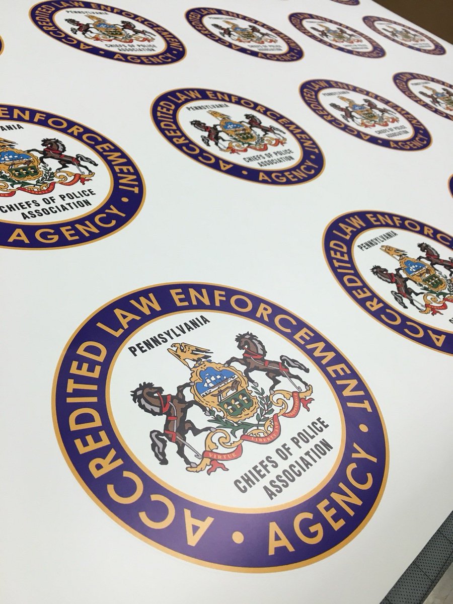 PPDSteveClark's tweet photo. Car decals to show our citizen partners the @PhillyPolice commitment to continual improvement. #PLEAC #Accreditation https://t.co/3Ako5J8R3M