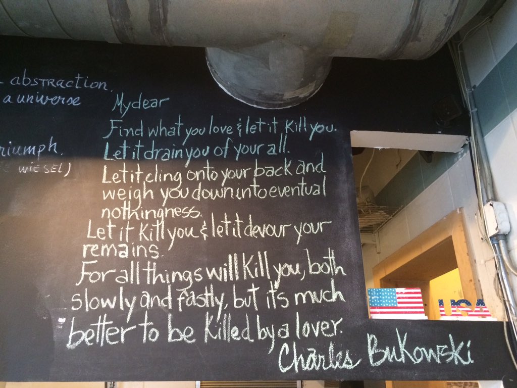 CaroH76's tweet photo. #charlesbukowski #gourmetstation #MIA https://t.co/CD9vW1pywh