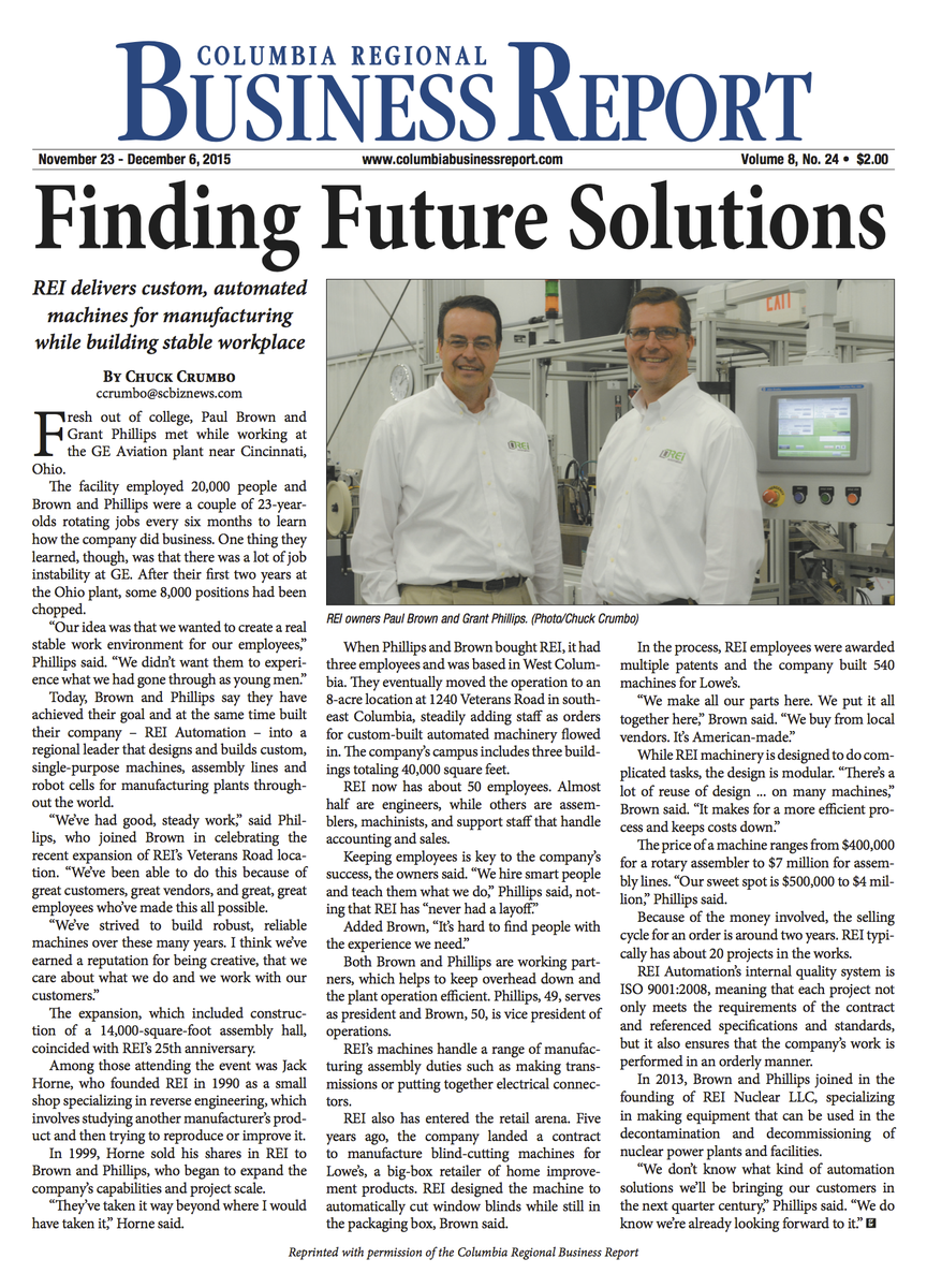 REI featured in the Columbia Business Report