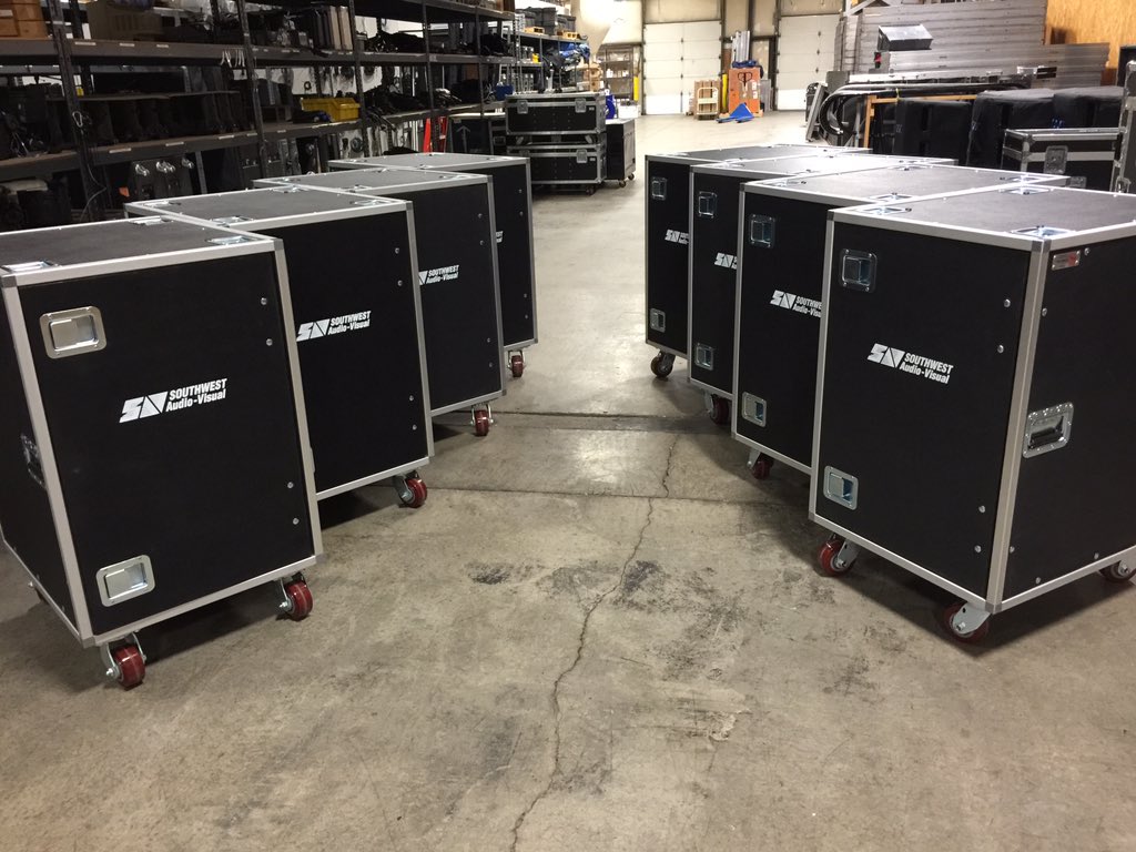 southwest_av's tweet photo. Christmas came early for our production staff, new #fastpack racks from @OlycaseCo , #olycase https://t.co/1Z2qwgIK3r