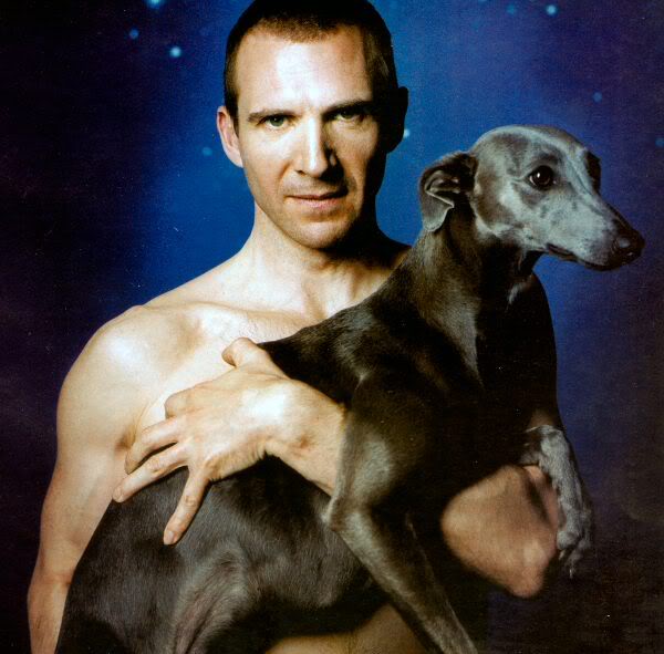 Happy Birthday Ralph Fiennes! Here\s a picture of the great man topless with a whippet just because. 