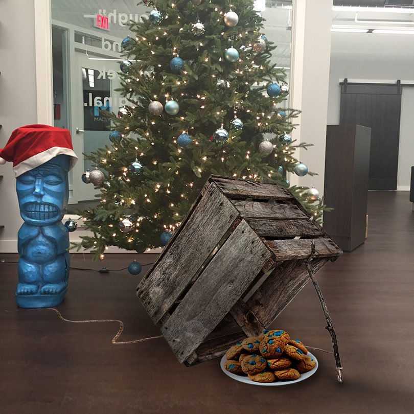 maclyngroup's tweet photo. His Christmas spirit reinstated, the #BlueGuru decided to meet Santa himself. One way or another. #TikiTuesday https://t.co/bPmiC9nbuq