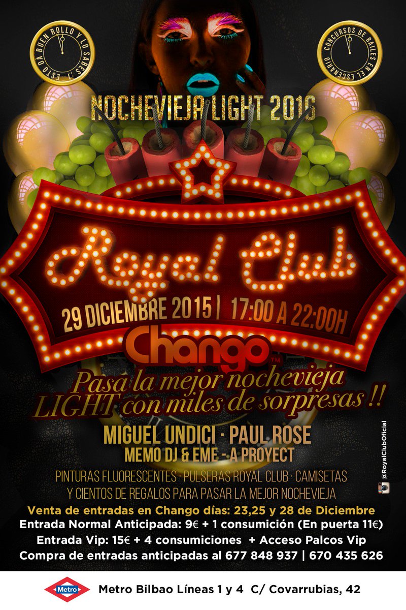 PabloKYOUNG's tweet photo. NO TE PIERDAS LA MEJOR FIESTA DE NOCHEVIEJA LIGHT - ROYA CLUB MADRID ! 29 Diciembre - Sala CHANGÓ - 603 333 620 :) https://t.co/hfPwk7vNt9