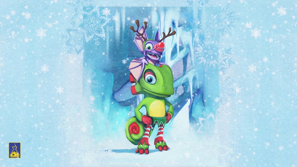 Here's a special piece of #YookaLaylee Christmas themed artwork from <a href="/PlaytonicGames/">Playtonic Games & Friends</a>!