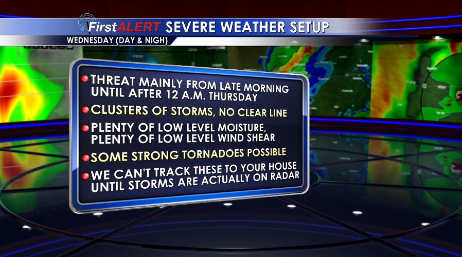 WCBIWEATHER's tweet photo. Latest discussion &amp; video regarding the severe weather scenario developing Wednesday. https://t.co/MBUudxjOc4 #wcbi https://t.co/oz0HLtMTEX