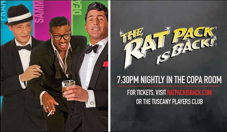 TuscanyCasino's tweet image. Dinner &amp;amp; a show in Vintage #Vegas style w/ #TuscanyGardens &amp;amp; @RatPackisBackLV ratpackisback.com
