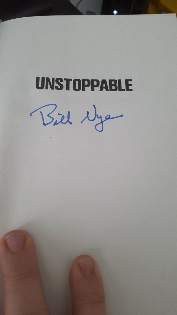 StardomSpace's tweet image. Autographed copy of @BillNye s Unstoppable, of @exploreplanets and @StarTalkRadio fame. #ScienceGuy #changetheworld