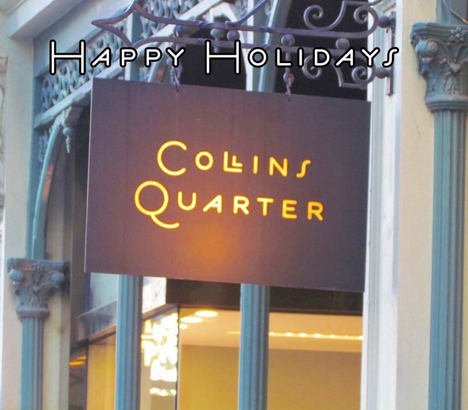 CollinsQuarter's tweet image. Happy Holiday Season from Collins Quarter and Doc Martins! Open Christmas Eve, reopening Monday, Jan. 4 at 7:30 am!