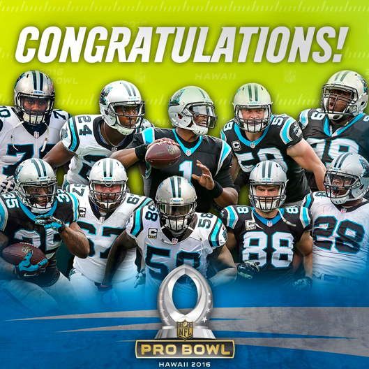 NFLonFOX's tweet photo. 10 Panthers have been selected to the #ProBowl. TEN! (pic via @Panthers) https://t.co/H4Atzur8Ui