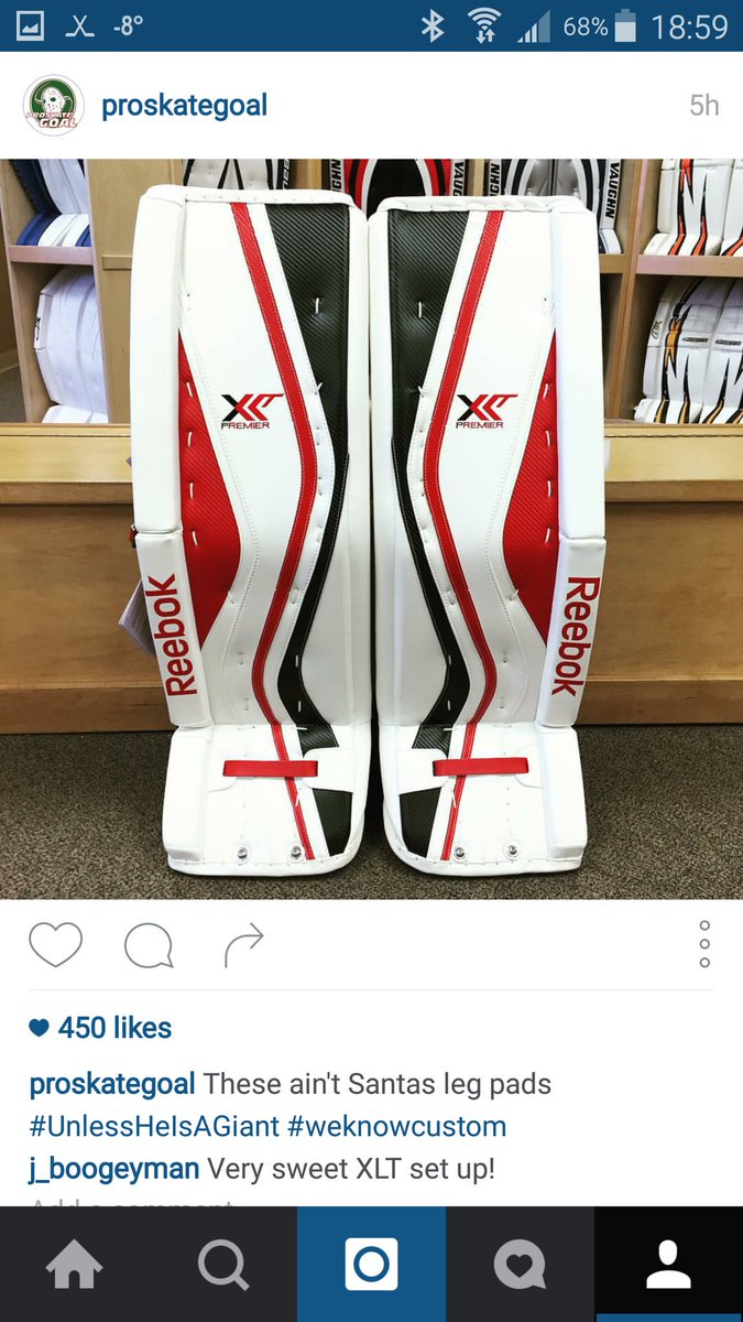 ProSkateGoal's tweet image. And who said XLT's are dead!? Look at these beauties! Thx for trifecta @CCMGoalie #PadBoner #WeKnowCustom