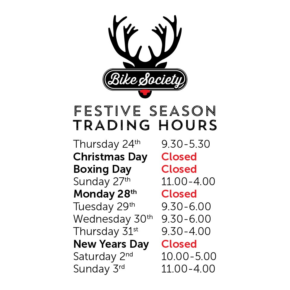 Merry Christmas &amp; Happy New Year Trading hours #bikesociety