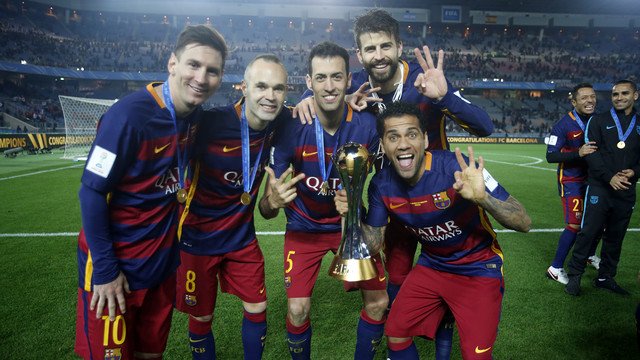 Messi, Iniesta, Busquets, Piqué & Alves are only 3-time #ClubWC champs in history: https://t.co/drig8e8KDs | #FCB