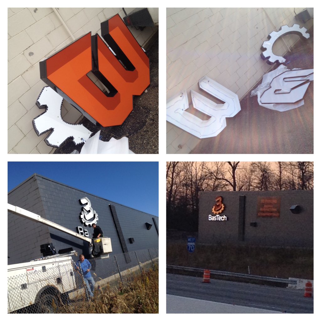 BasTech's tweet image. We're up in lights! #newlogo #newsign #makingthefuture Find us near the crossroads of #America I-70/I-75