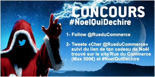 rueducommerce's tweet photo. Plus qu'une seule chance de gagner le lot de votre choix en tweetant avant minuit !!
#NoelQuiDechire https://t.co/VjQlndYB7c