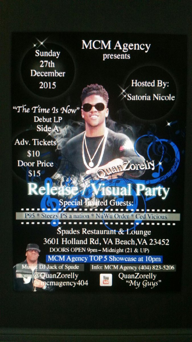 mcmagency404's tweet photo. #RT Dec27th #SpadesRestaurant @QuanZoRelly #SwagDrip #Remix f/ @dagodP95 #Steezy #Ro-Xan @1YUNGQUAN #ThaNewWave https://t.co/ZPJZBHgsWY