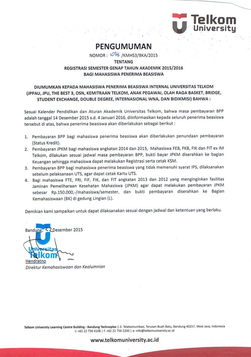 [KOMINFORYOU]

REGISTRASI SEMESTER GENAP TAHUN AKADEMIK 15/16 BAGI MAHASISWA PENERIMA BEASISWA 

Source: IGRACIAS