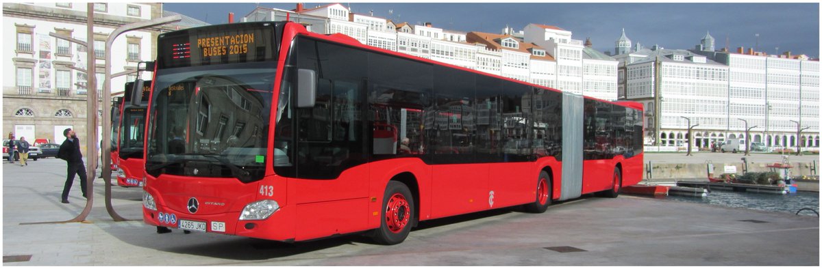 BlogBusurbano's tweet photo. Los nuevos #CitaroC2G articulados presentados ayer en #Coruña están hoy en la #Lín14.
#Bus412 #Bus413 y #Bus414 https://t.co/jXp9bjBsNR